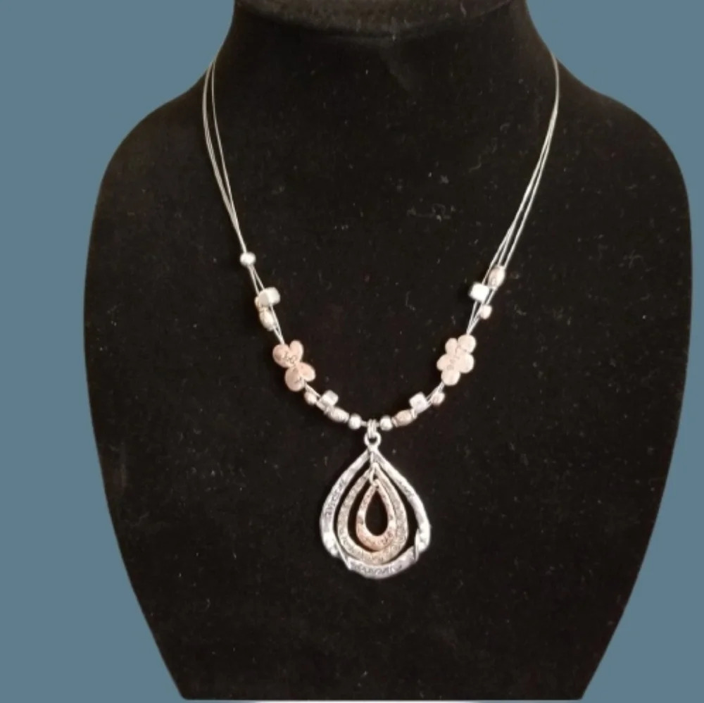NECKLACE  TRI-COLOR       BRONZE - GOLD - SILVER